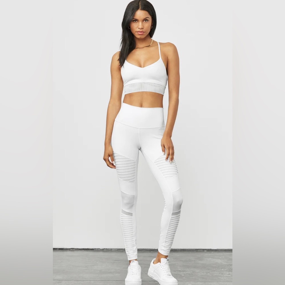 Alo High Waist Moto Legging- White XS